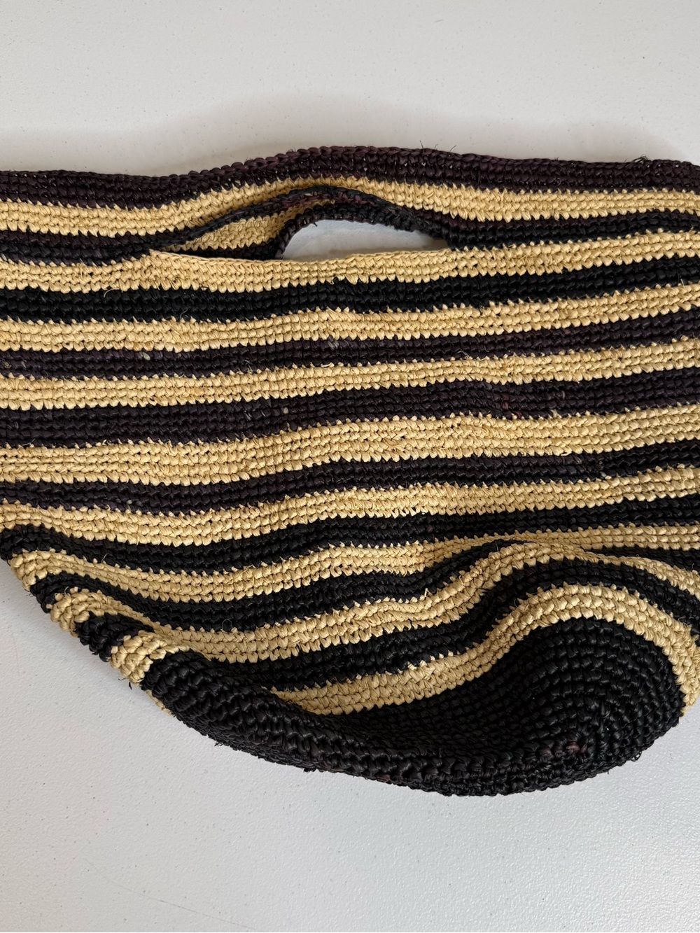 Striped Raffia Tote Bag - Picture 2 of 10